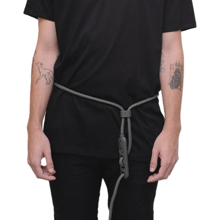 Повідець для собак Zee.Dog - Titanium grey Hands-Free Leash, 120 - 240 см
