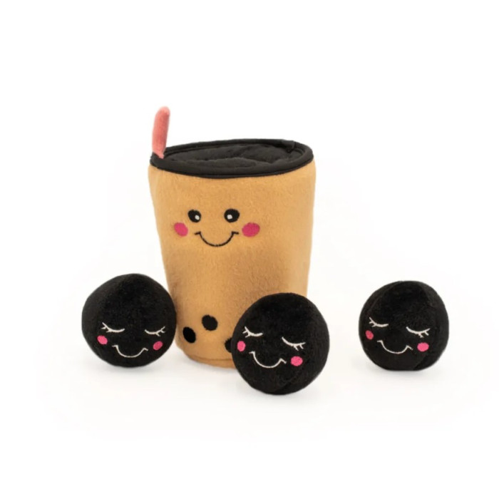М'яка іграшка для собак, молочний чай з кульками боба Zippy Paws - Boba Milk Tea