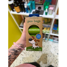 Одноразові пакети Poo Bags для прибирання за тваринами в рулонах, 120 шт