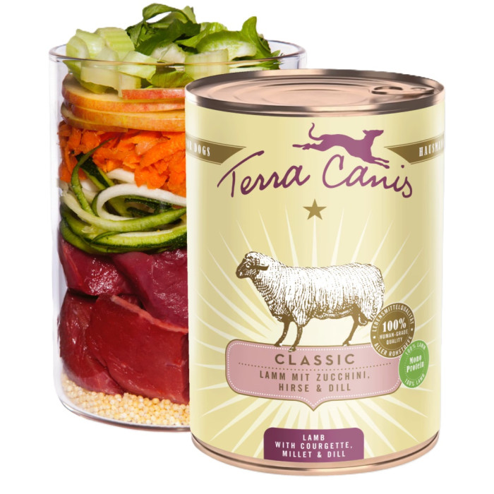 Вологий корм для собак Ягня з пшоном та кабачком Classic Menu TerraCanis