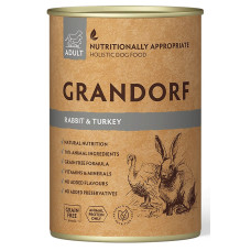 Вологий корм для дорослих собак Grandorf з кроликом та індичкою, 400 г.