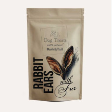 Натуральні ласощі для собак кролячі вуха Bark Tail, 5шт.