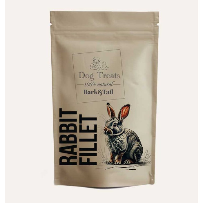 Натуральні ласощі для собак чіпси з філе кролика Bark Tail