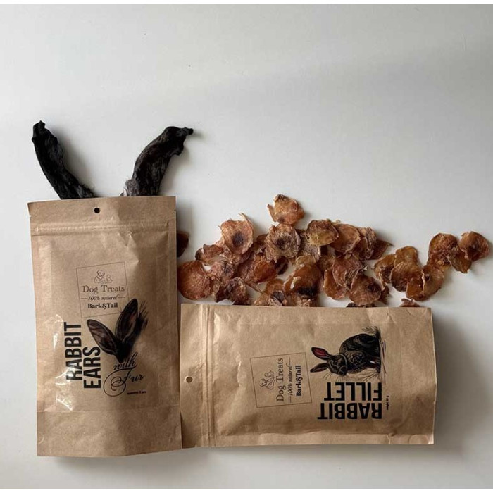 Натуральні ласощі для собак чіпси з філе кролика Bark Tail