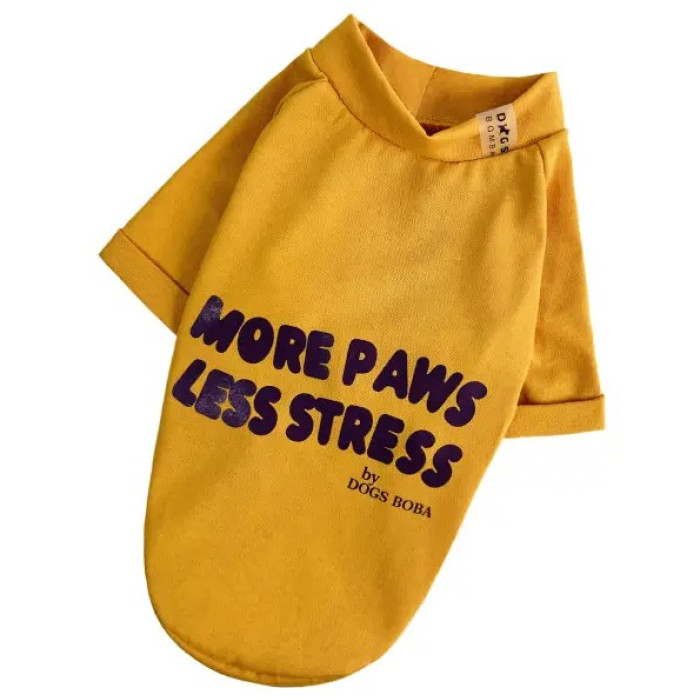 Футболка Less Stress Dogs Bomba жовта