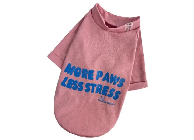 Футболка Less Stress Dogs Bomba пудра
