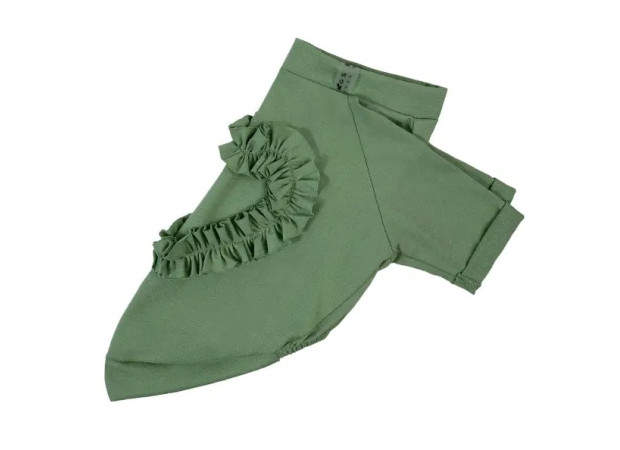 Футболка рюша серце олива